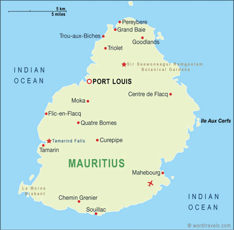 Mapa Ilhas Maurício